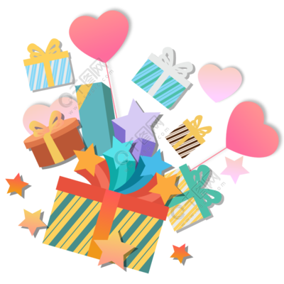 卡通扁平禮物盒五角星矢量元素模板免費下載_ai格式_2000像素_編號28565826